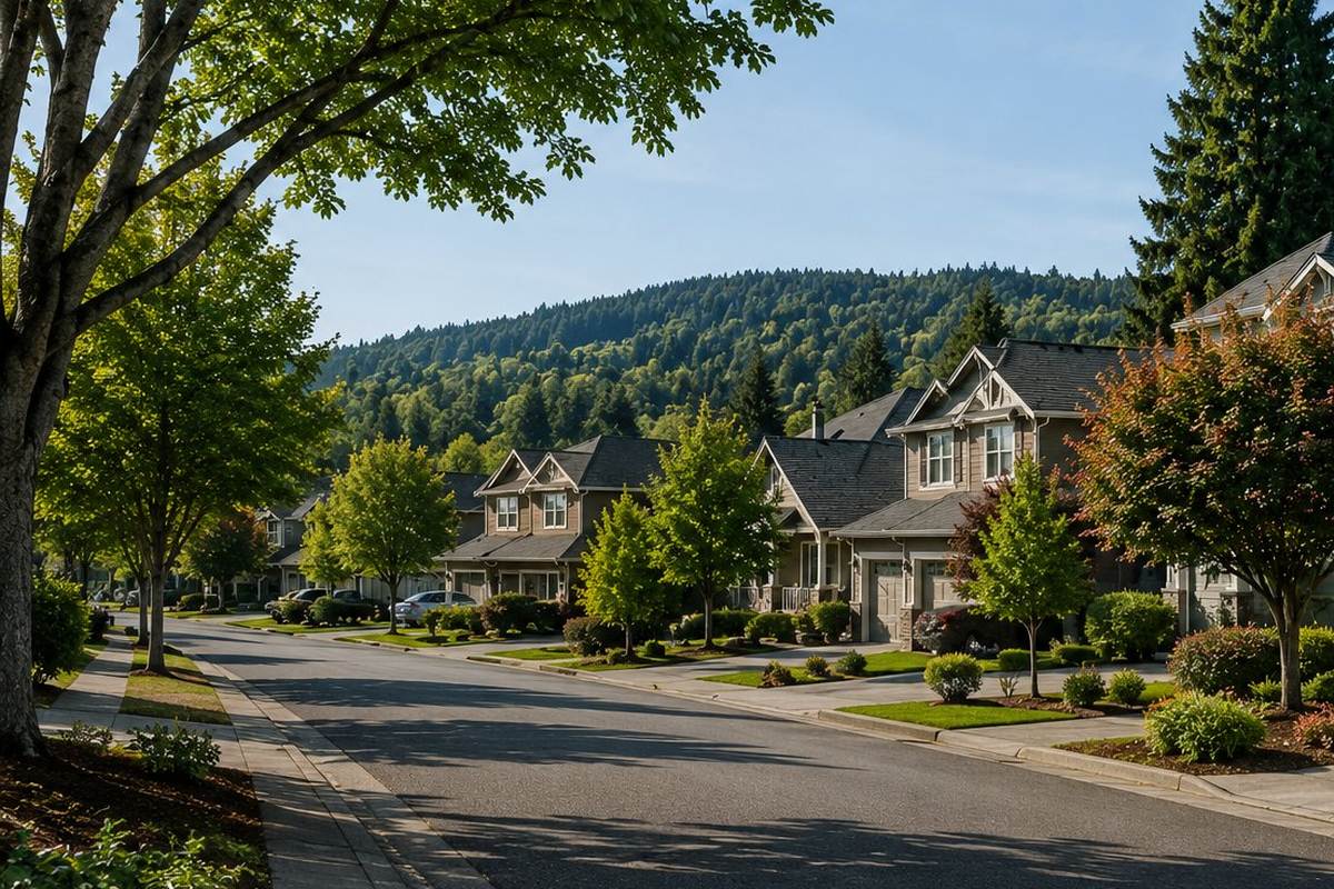Lakeside residential neighborhood in Lake Oswego, Oregon
