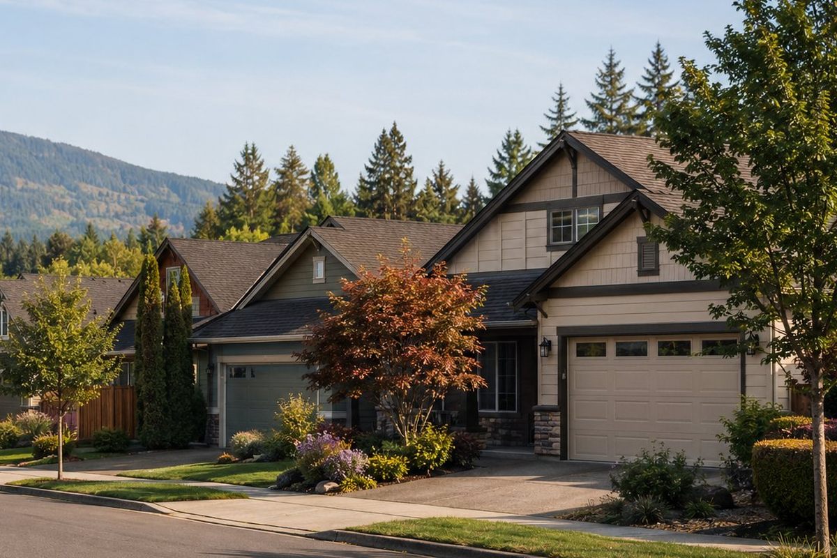 Residential street in Tualatin, Oregon